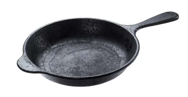 Old cast iron pan isolated on white background — Stock Photo, Image