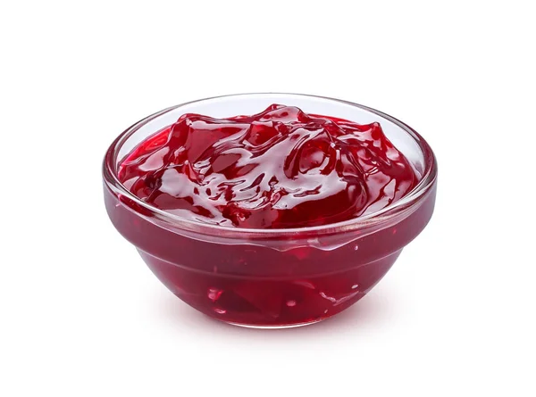 Confiture de baies rouges isolée sur fond blanc — Photo