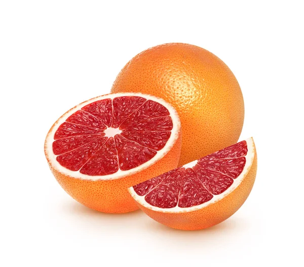 Fehér alapon elszigetelt grapefruit citrusfélék nyírási útvonallal — Stock Fotó