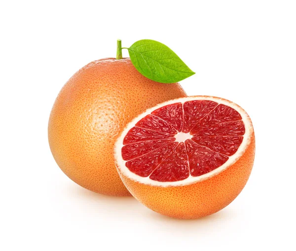 Fehér alapon elszigetelt grapefruit citrusfélék nyírási útvonallal — Stock Fotó