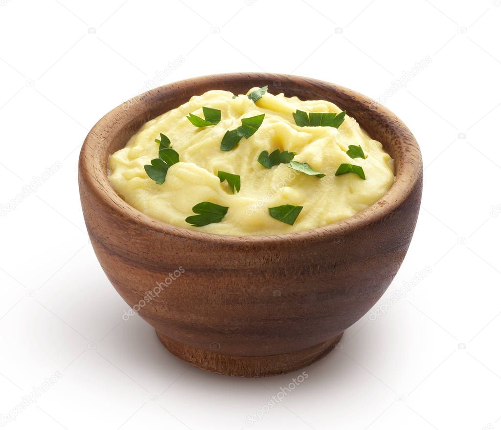 Mashed potatoes isolated on white background