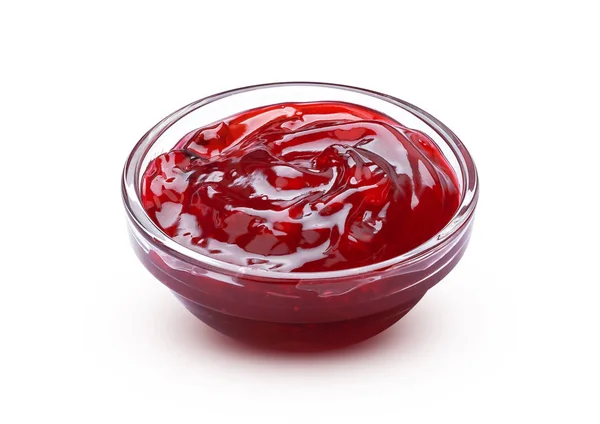 Red berry jam isolated on white background with clipping path — Stock Photo, Image
