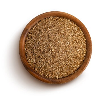 Beyaz arka planda izole kase kuru sebze elyaf