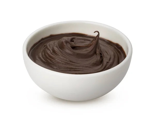 Pasta de noz de chocolate isolada no fundo branco — Fotografia de Stock
