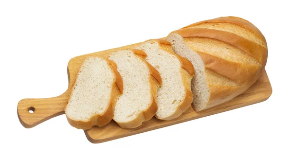 Sliced white bread isolated on white background — Stock Photo, Image