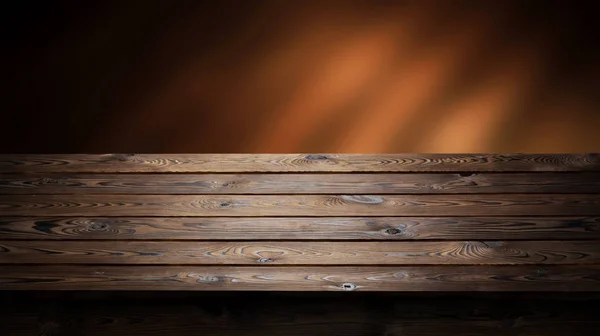 Dark wooden background, table for product, old wooden perspective interior