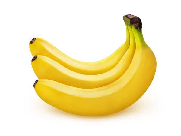 바나나는 갈림길 이 있는 흰 배경에 고립되어 있다 — 스톡 사진