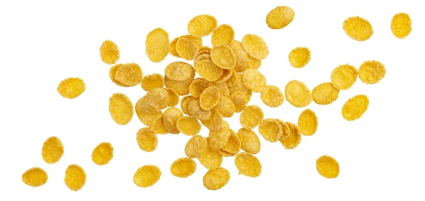 Cornflakes, traditionelles Frühstückszerealien isoliert auf weißem Hintergrund — Stockfoto
