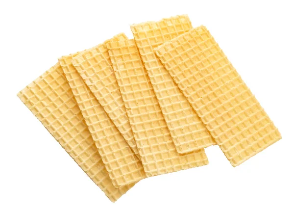Wafer Crisp Waffle Bread Isolated White Background Clipping Path — Stock Photo, Image