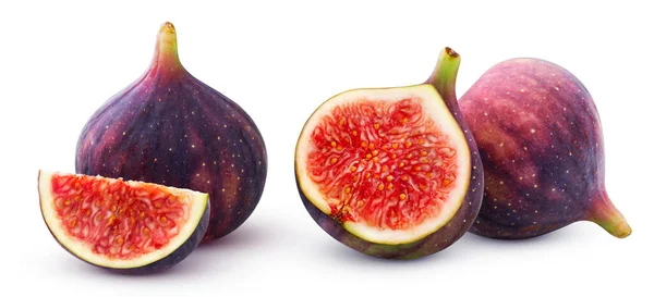 Frutti Fico Freschi Isolati Sfondo Bianco Con Percorso Ritaglio — Foto Stock
