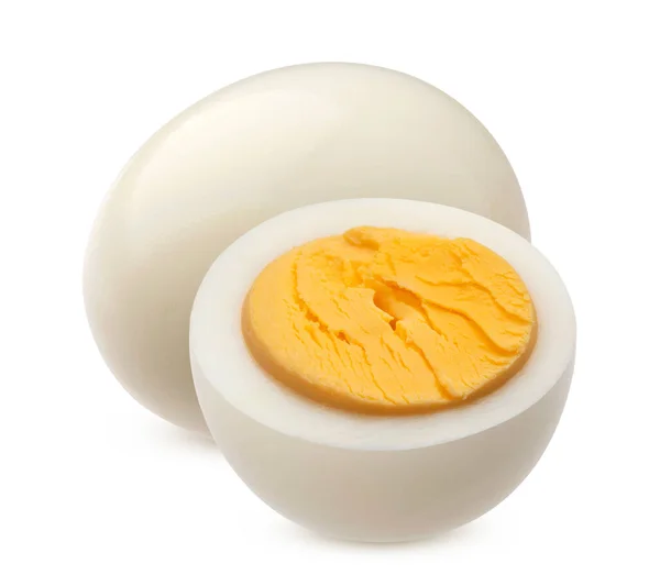 Jaja Kurze Gotowane Twardo Izolowane Białym Tle Ścieżką Wycinania — Zdjęcie stockowe