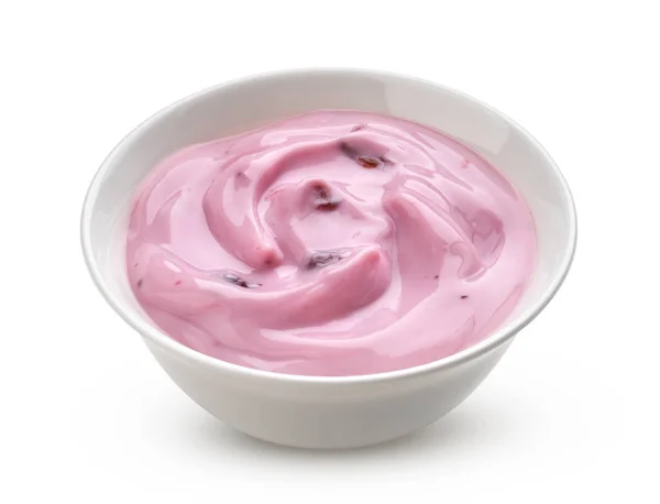 Yogurt ai mirtilli isolato su sfondo bianco — Foto Stock