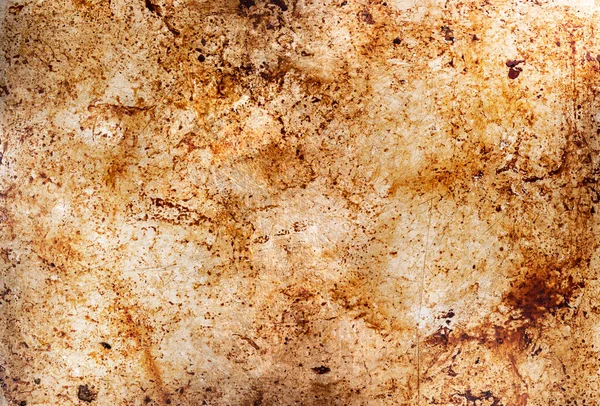 Μεταλλικό Φόντο Κηλίδες Λαδιού Βρώμικο Ταψί Φούρνου Λαδωμένη Επιφάνεια Δίσκου — Φωτογραφία Αρχείου