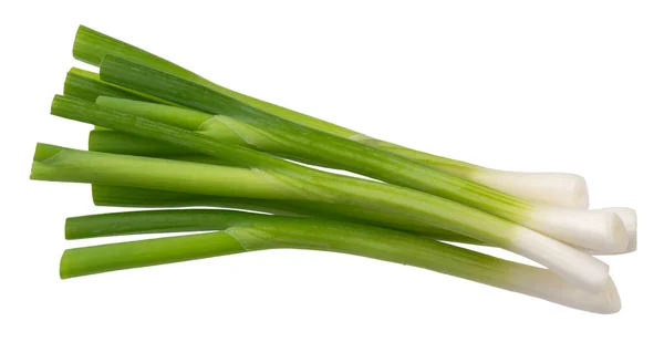 Grüne Zwiebel Frischer Schnittlauch Isoliert Auf Weißem Hintergrund Mit Schnittpfad — Stockfoto