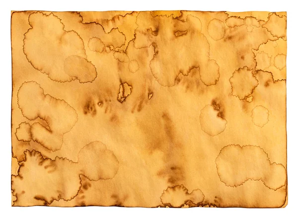 古い紙の質感 ヴィンテージ紙の背景 茶色のコーヒー汚れとアンティーク紙 — ストック写真