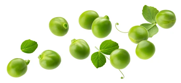 Świeży zielony groszek izolowany na białym tle — Zdjęcie stockowe