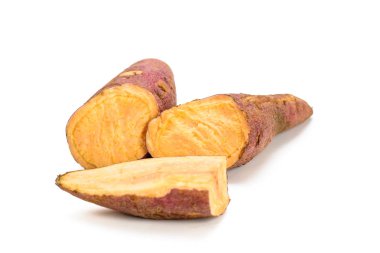 red sweet potatoes isolated on white background. clipart
