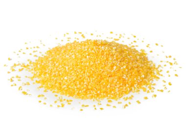 Beyaz arka plan üzerinde izole sarı polenta