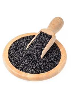 Ahşap plaka (büyük tilt shift lens ile çekilen alan derinliği, siyah susam)