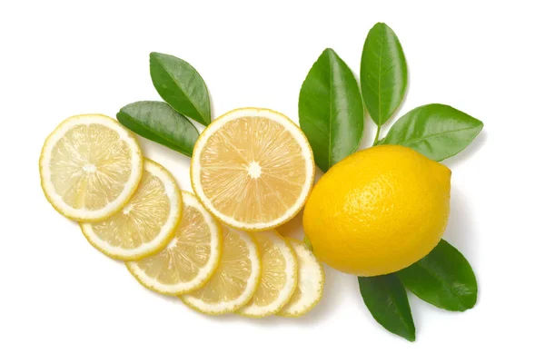 Fresh Lemon Fruits Isolated White Background — Stock Photo, Image