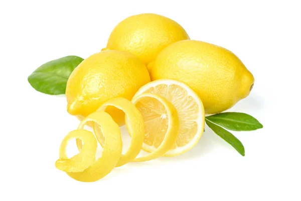 Fresh Lemon Fruits Isolated White Background — Stock Photo, Image