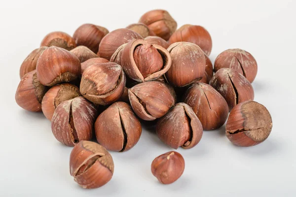 Dried Hazelnuts Isolated White Background — Stock Photo, Image
