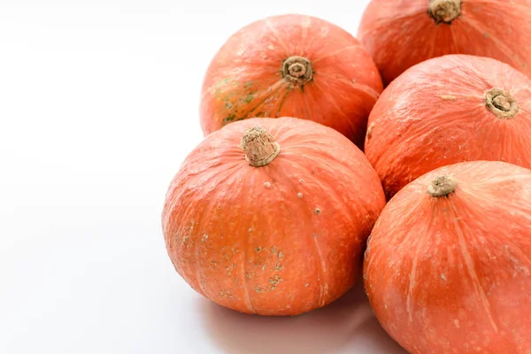 Abóboras Laranja Maduras Cruas Vitaminas Alimentação Saudável — Fotografia de Stock