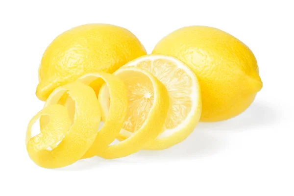 Fresh Lemon Fruits Isolated White Background — Stock Photo, Image