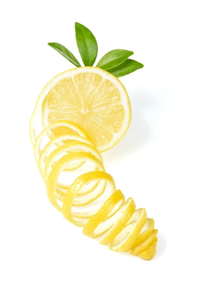 Buah Lemon Segar Diisolasi Pada Latar Belakang Putih — Stok Foto