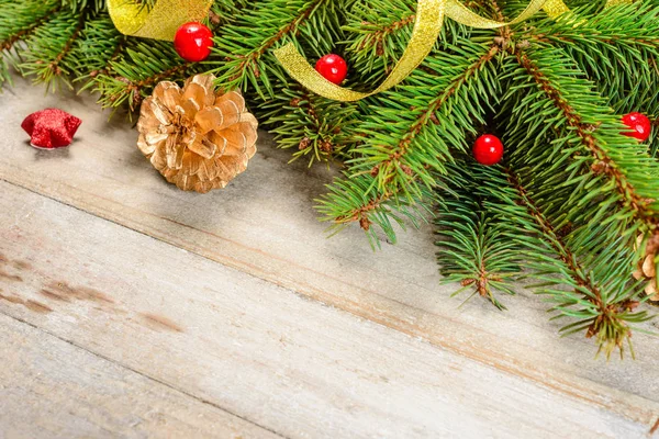 Weihnachtsdekoration Auf Dem Holzbrett — Stockfoto