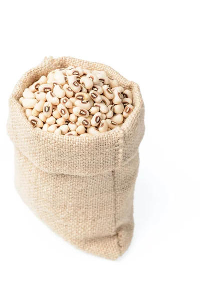 Raw Cowpea Beans Sack Large Depth Field Taken Tilt Shift — Stock Photo, Image