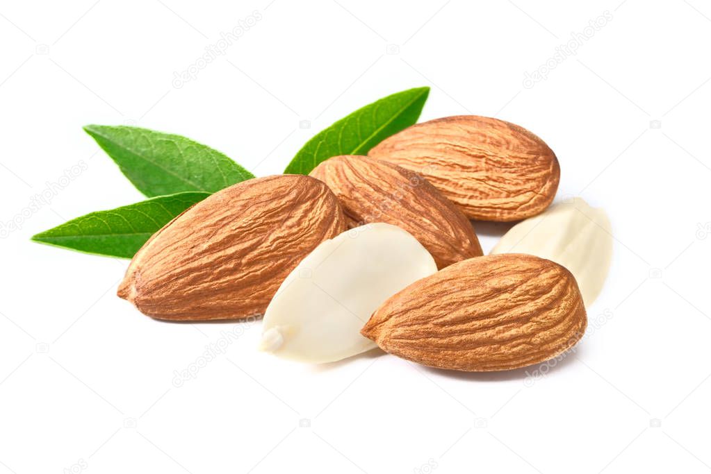 almond on white background