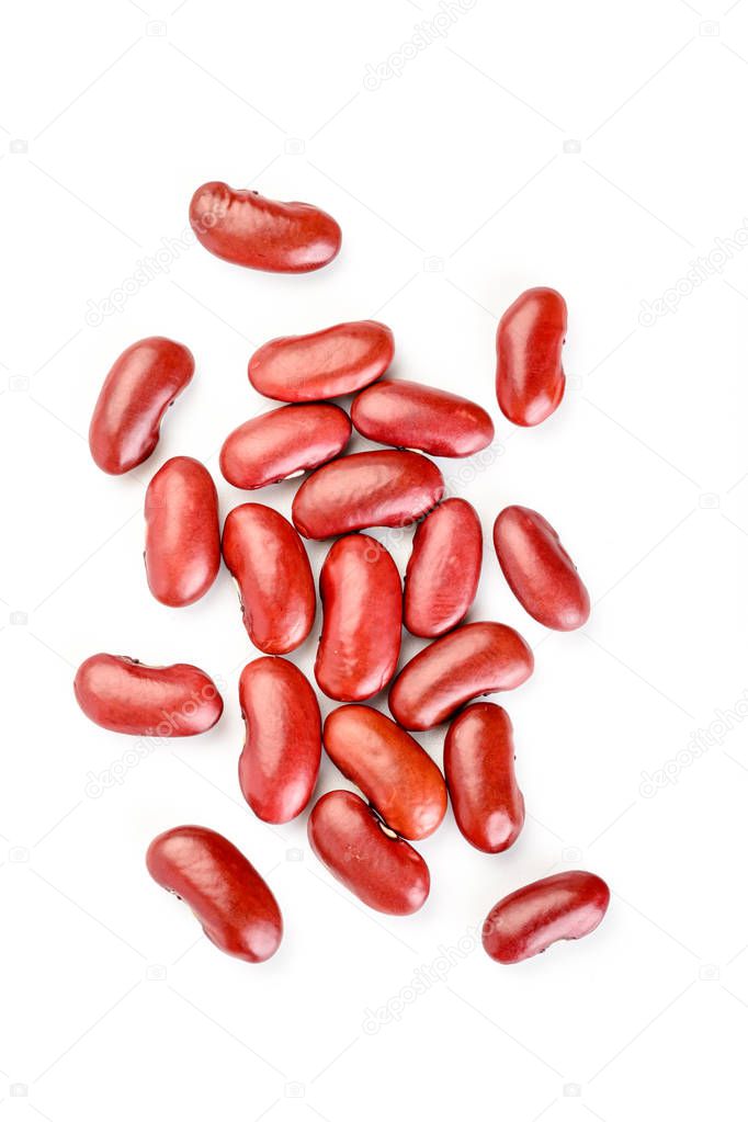 red kidney beans isolated on white background