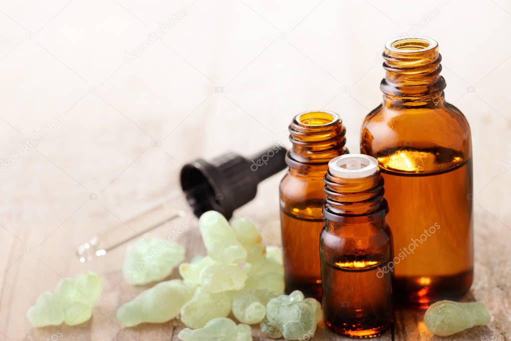 Royal Green Hojari Frankincense essential oil in the bottle