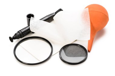 lens cleaning tools isolated on white background clipart