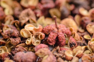Sichuan biber, yemek arka plan kırpılmış görünümü