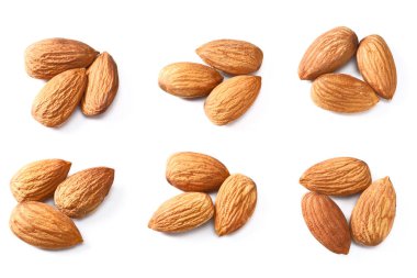 beyaz üzerine kurutulmuş badem