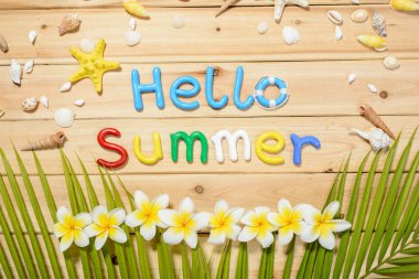 Yaz tema ile ahşap arka plan