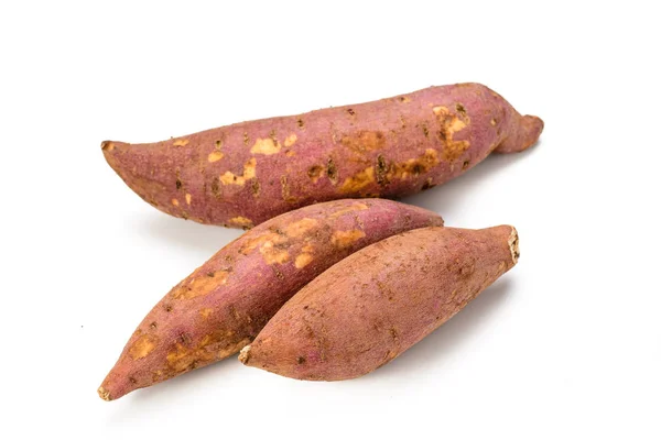 Red Sweet Potatoes Isolated White Background — Stock Photo, Image