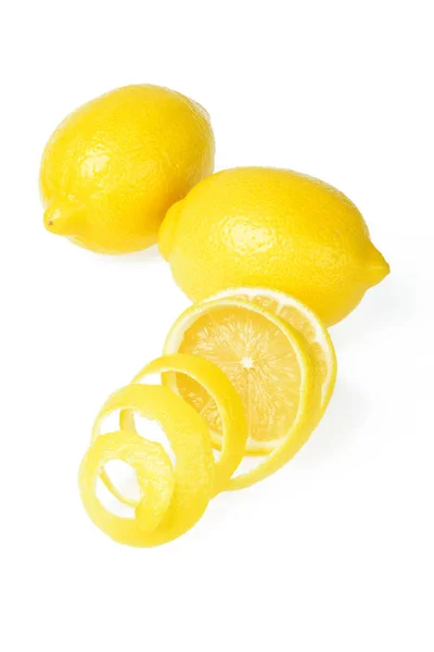 Świeże Owoce Cytryny Białym Tle — Zdjęcie stockowe