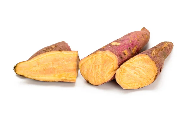 Red Sweet Potatoes Isolated White Background — Stock Photo, Image