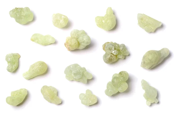 Royal Green Hojari Frankincense Isolerad Vit Top View — Stockfoto