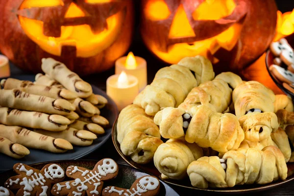 Domowe Ciasteczka Halloween Uroczysty Żywności — Zdjęcie stockowe