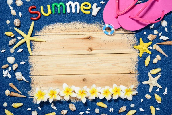 Wooden Background Summer Theme Stock Image