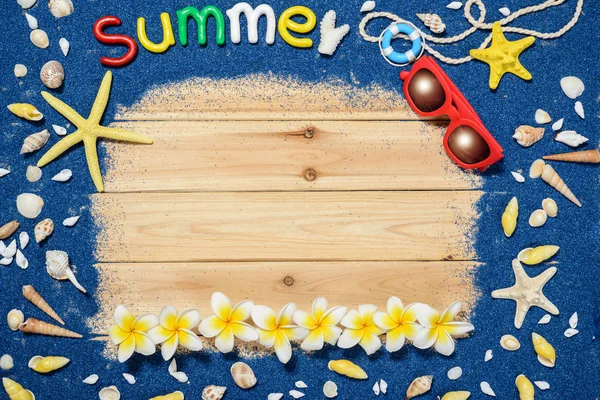 Wooden Background Summer Theme Stock Image