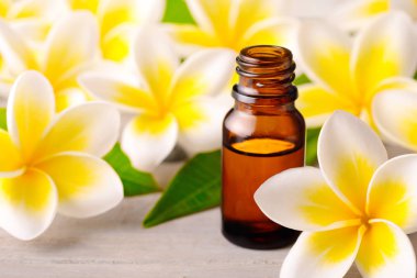 Plumeria çiçekler ve Plumeria esans parfüm ahşap tablo