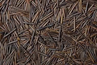 Gıda arka plan siyah wild pirinç, üstten görünüm