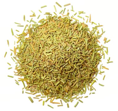 Beyaz arka plan üzerinde izole Kurutulmuş biberiye yaprağı