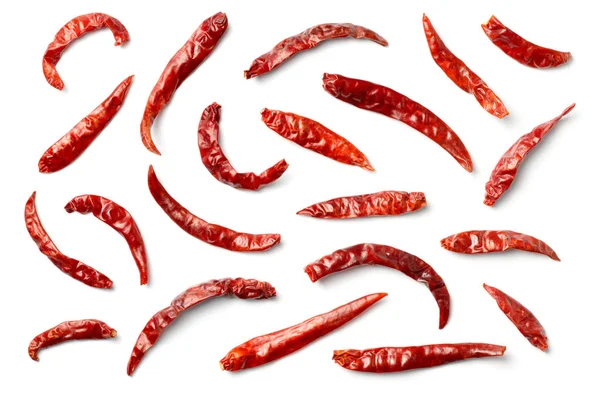 在白色背景查出的干红辣椒 — 图库照片