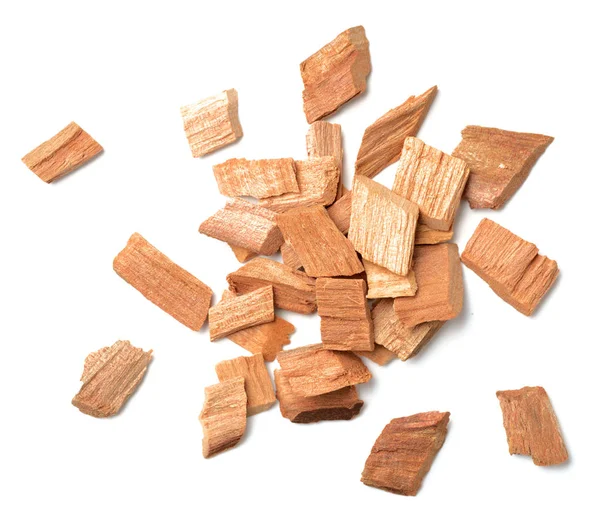 Detailní Záběr Santalového Dřeva Izolované Bílém — Stock fotografie